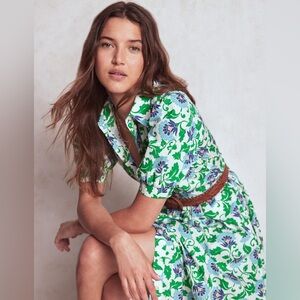 Alexa Maxi Shirt Dress-Rich Emerald, Ornate Vine